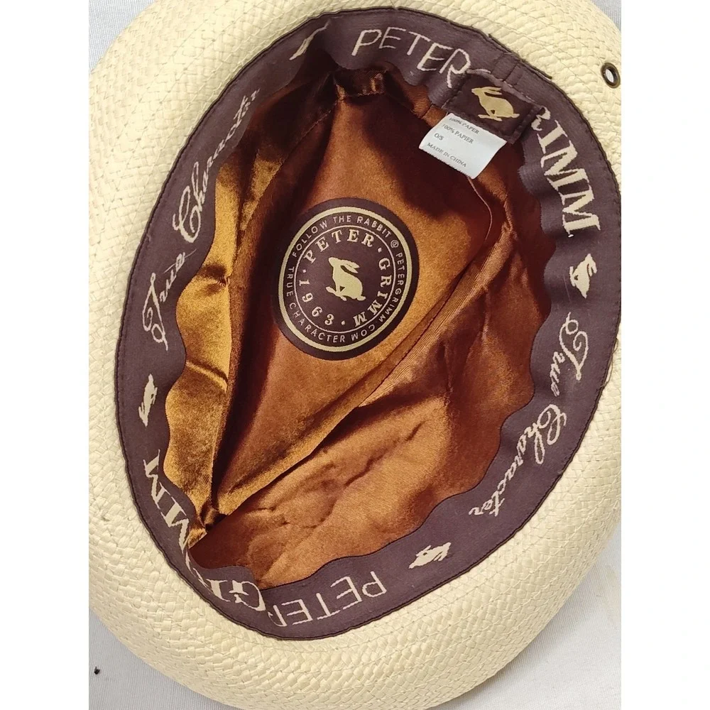 Peter Grimm 100% Paper Natural Straw Hat Men's Fedora‎ Front Lined Trilby O/S